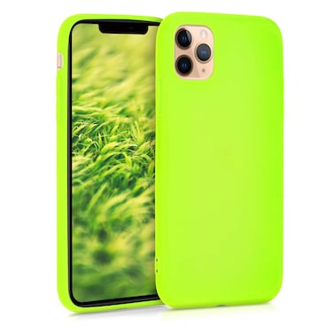 kwmobile Case Compatible with Apple iPhone 11 Pro Max Case - Soft Slim Protective TPU Silicone Cover - Neon Yellow