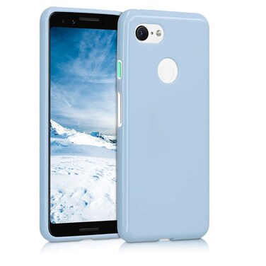 kwmobile Case Compatible with Google Pixel 3 Case - Soft Slim Protective TPU Silicone Cover - Light Blue Matte