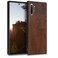 kwmobile Real Wood Case Compatible with Samsung Galaxy Note 10 Plus Case - Hard Wooden Cover w/TPU Bumper - Dark Brown