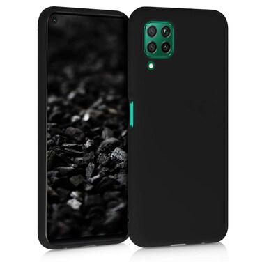 kwmobile Case Compatible with Huawei P40 Lite Case - Soft Slim Protective TPU Silicone Cover - Black