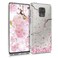 kwmobile Clear Case Compatible with Xiaomi Redmi Note 9S / 9 Pro / 9 Pro Max - Phone Case Soft TPU Cover - Cherry Blossoms Pink/Dark Brown/Transparent
