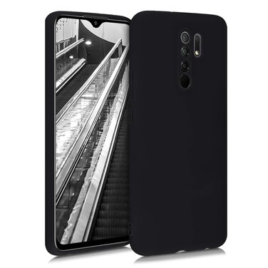 kwmobile Case Compatible with Xiaomi Redmi 9 Case - Protective Slim TPU Phone Cover - Soft Matte Finish - Black Matte