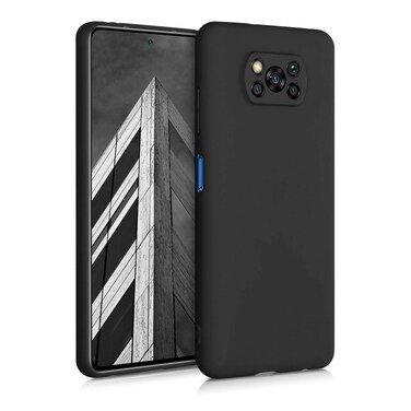 kwmobile Case Compatible with Xiaomi Poco X3 NFC/Poco X3 Pro Case - Soft Slim Protective TPU Silicone Cover - Black Matte