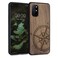 kwmobile Wood Case Compatible with OnePlus 8T Case - Cover - Navigational Compass Dark Brown