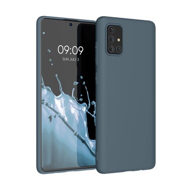 kwmobile Case Compatible with Samsung Galaxy A71 Case - Soft Slim Protective TPU Silicone Cover - Dark Slate
