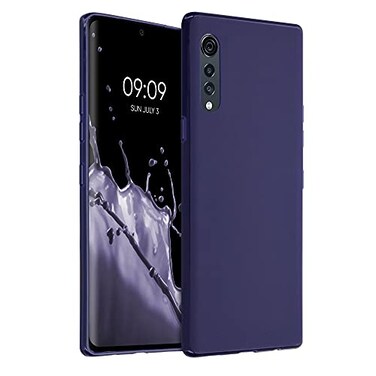 kwmobile Case Compatible with LG Velvet Case - Soft Slim Protective TPU Silicone Cover - Deep Ocean