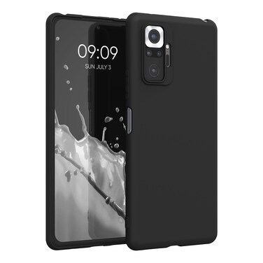 kwmobile Case Compatible with Xiaomi Redmi Note 10 Pro Case - Soft Slim Protective TPU Silicone Cover - Black Matte