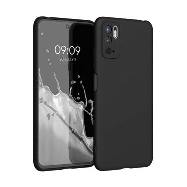 kwmobile Case Compatible with Xiaomi Redmi Note 10 5G Case - Soft Slim Protective TPU Silicone Cover - Black Matte
