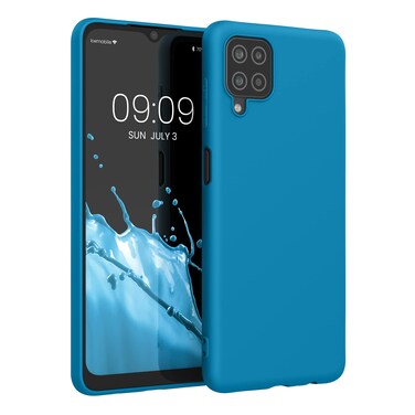 kwmobile Case Compatible with Samsung Galaxy A12 Case - Soft Slim Protective TPU Silicone Cover - Caribbean Blue