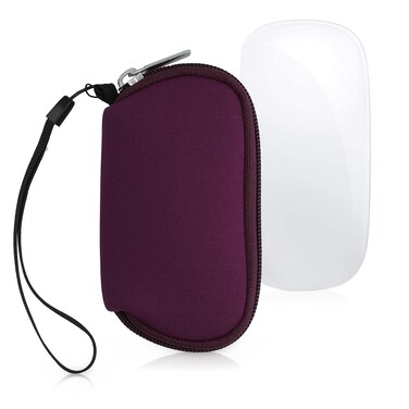 kwmobile Neoprene Case Compatible with Apple Magic Mouse 1/2 - Case for Mouse Soft Pouch Carry Bag - Berry