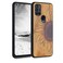 kwmobile Wood Case Compatible with OnePlus Nord N10 5G Case - Cover - Wood Sunflower Yellow/Dark Brown/Light Brown
