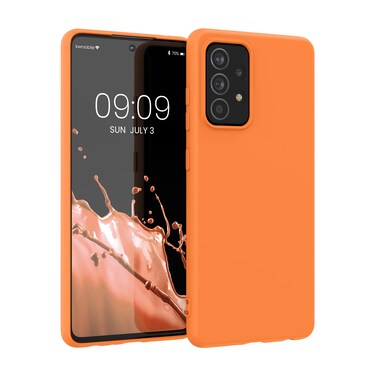 kwmobile Case Compatible with Samsung Galaxy A52 / A52 5G / A52s 5G Case - Soft Slim Protective TPU Silicone Cover - Fruity Orange