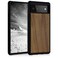 kwmobile Real Wood Case Compatible with Google Pixel 6 Case - Hard Wooden Cover w/TPU Bumper - Dark Brown