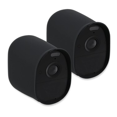 kwmobile 2X Skin Compatible with Arlo Essential Spotlight - Silicone Security Camera Case Outdoor CCTV Cover - Black