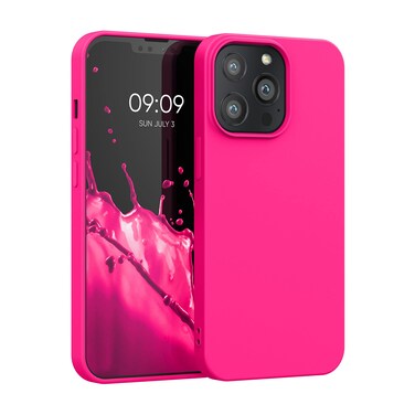 kwmobile Case Compatible with Apple iPhone 13 Pro Case - Slim Protective TPU Silicone Phone Cover - Neon Pink