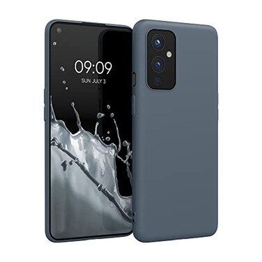 kwmobile Case Compatible with OnePlus 9 (EU/NA Version) Case - Soft Slim Protective TPU Silicone Cover - Dark Slate