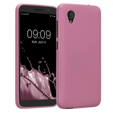 kwmobile Case Compatible with Alcatel 1 (5.0") Case - Soft Slim Protective TPU Silicone Cover - Dark Rose