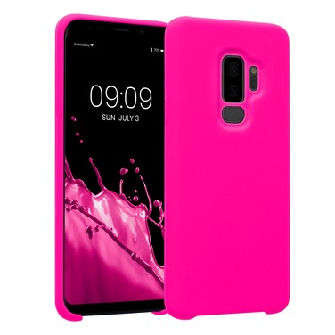 kwmobile Case Compatible with Samsung Galaxy S9 Plus Case - TPU Silicone Phone Cover with Soft Finish - Neon Pink