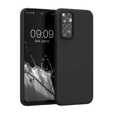 kwmobile Case Compatible with Xiaomi Redmi Note 11 / Note 11S Case - Soft Slim Protective TPU Silicone Cover - Black Matte