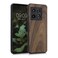 kwmobile Real Wood Case Compatible with OnePlus 10 Pro 5G Case - Hard Wooden Cover w/TPU Bumper - Dark Brown
