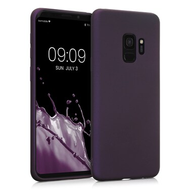 kwmobile Case Compatible with Samsung Galaxy S9 Case - Soft Slim Metallic TPU Silicone Cover - Metallic Berry