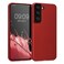 kwmobile Case Compatible with Samsung Galaxy S22 Case - Soft Slim Metallic TPU Silicone Cover - Metallic Dark Red