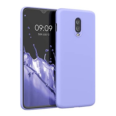 kwmobile Case Compatible with OnePlus 6T Case - Slim Protective TPU Silicone Phone Cover - Light Lavender