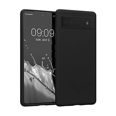 kwmobile Case Compatible with Google Pixel 6a Case - Slim Protective TPU Silicone Phone Cover - Black