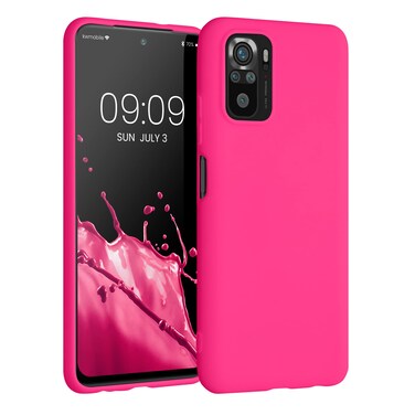 kwmobile Case Compatible with Xiaomi Redmi Note 10 / Note 10S Case - Soft Slim Protective TPU Silicone Cover - Neon Pink
