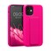kwmobile Case Compatible with Apple iPhone 12 Mini - Case with Hand Strap and Stand Soft TPU Silicone Coating - Neon Pink