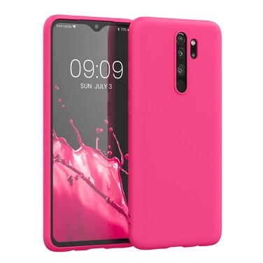 kwmobile Case Compatible with Xiaomi Redmi Note 8 Pro Case - Soft Slim Protective TPU Silicone Cover - Neon Pink