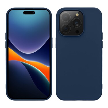 kwmobile Case for iPhone 14 Pro Case - Slim Protective TPU Silicone Cover - Wireless Charger Friendly - Navy Blue