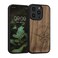 kwmobile Wood Case Compatible with Apple iPhone 14 Pro Case - Cover - Navigational Compass Dark Brown