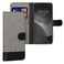 kwmobile Wallet Case Compatible with Motorola Moto G73 5G - Case Fabric and Faux Leather Phone Flip Cover - Grey/Black