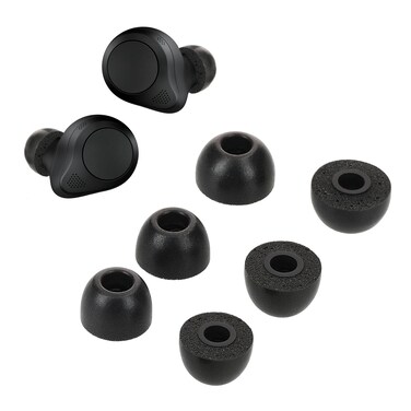 kwmobile Replacement Ear Tips Compatible with Jabra Elite 85t - Set of 6 - Memory Foam Eartips - Black