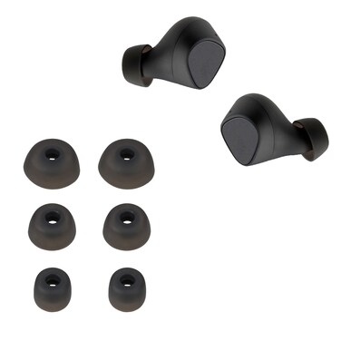 kwmobile 6X Replacement Ear Tips Compatible with Jabra Elite 3 - Silicone Tips for Earphones - Black
