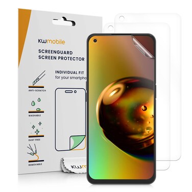 kwmobile Screen Protectors Compatible with OnePlus Nord N200 5G Screen Protector - 3X Ultra-Clear Transparent Phone Films