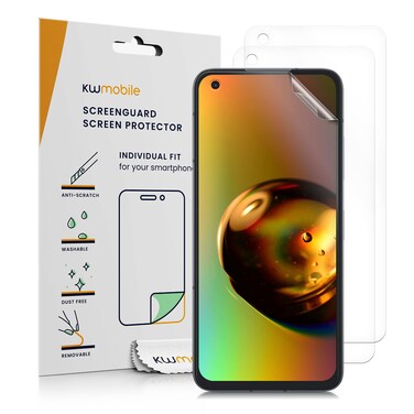 kwmobile Screen Protectors Compatible with Asus Zenfone 9 Screen Protector - 3X Ultra-Clear Transparent Phone Films