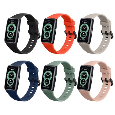 kwmobile Strap Set compatible with Huawei Band 6 &amp; 6 Pro/Honor Band 7 &amp; 6 Straps - 6x TPU Silicone Replacement Wristband - Multicolor