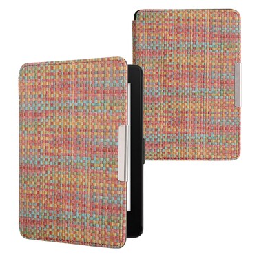 kwmobile Cover Compatible with Amazon Kindle Paperwhite Cover - PVC eReader Case - Colorful Yellow/Red/Green