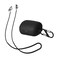 kwmobile Case &amp; Strap Compatible with Sony LinkBuds WF-L900 Case - Cover &amp; Cord Holder Set - Black/Black