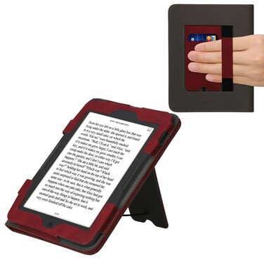 kwmobile Case Compatible with Barnes &amp; Noble Nook Glowlight 4 Plus Case - Cover for eReader with Magnetic Closure - Dark Red