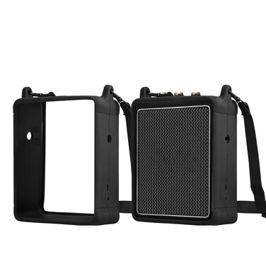 kwmobile Silicone Case Compatible with Marshall Stockwell II - Case Protective Mini Speaker Cover - Black