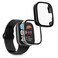 kwmobile Cover Comaptible with Xiaomi Redmi Watch 3 Active/Redmi Watch 3 Lite Covers - 2X Tempered Glass with Plastic Frame - Transparent/Black
