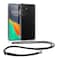 kwmobile Crossbody Case Compatible with Samsung Galaxy S24 Case - Clear TPU Phone Cover w/Lanyard Cord Strap - Black/Transparent