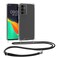 kwmobile Crossbody Case Compatible with Samsung Galaxy S23 FE Case - Clear TPU Phone Cover w/Lanyard Cord Strap - Black/Transparent