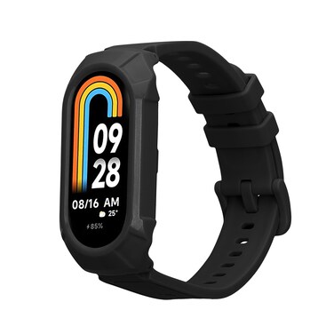 kwmobile Watch Band Compatible with Xiaomi Mi Band 8 - Strap Replacement Silicone Band - Black