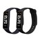 kwmobile Straps Compatible with Xiaomi Smart Band 8 Active Straps - 2X Replacement Silicone Watch Bands - Black/Dark Blue