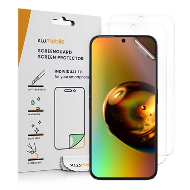 kwmobile Screen Protectors Compatible with Nothing Phone 2a / Phone 2a Plus Screen Protector - 3X Ultra-Clear Transparent Phone Films