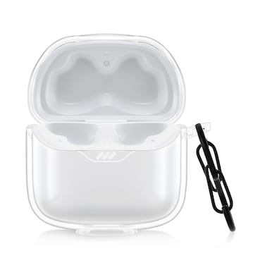 kwmobile Earphones Case Compatible with JBL Tune Flex - Crystal TPU Two-Part Earbuds Case - Transparent